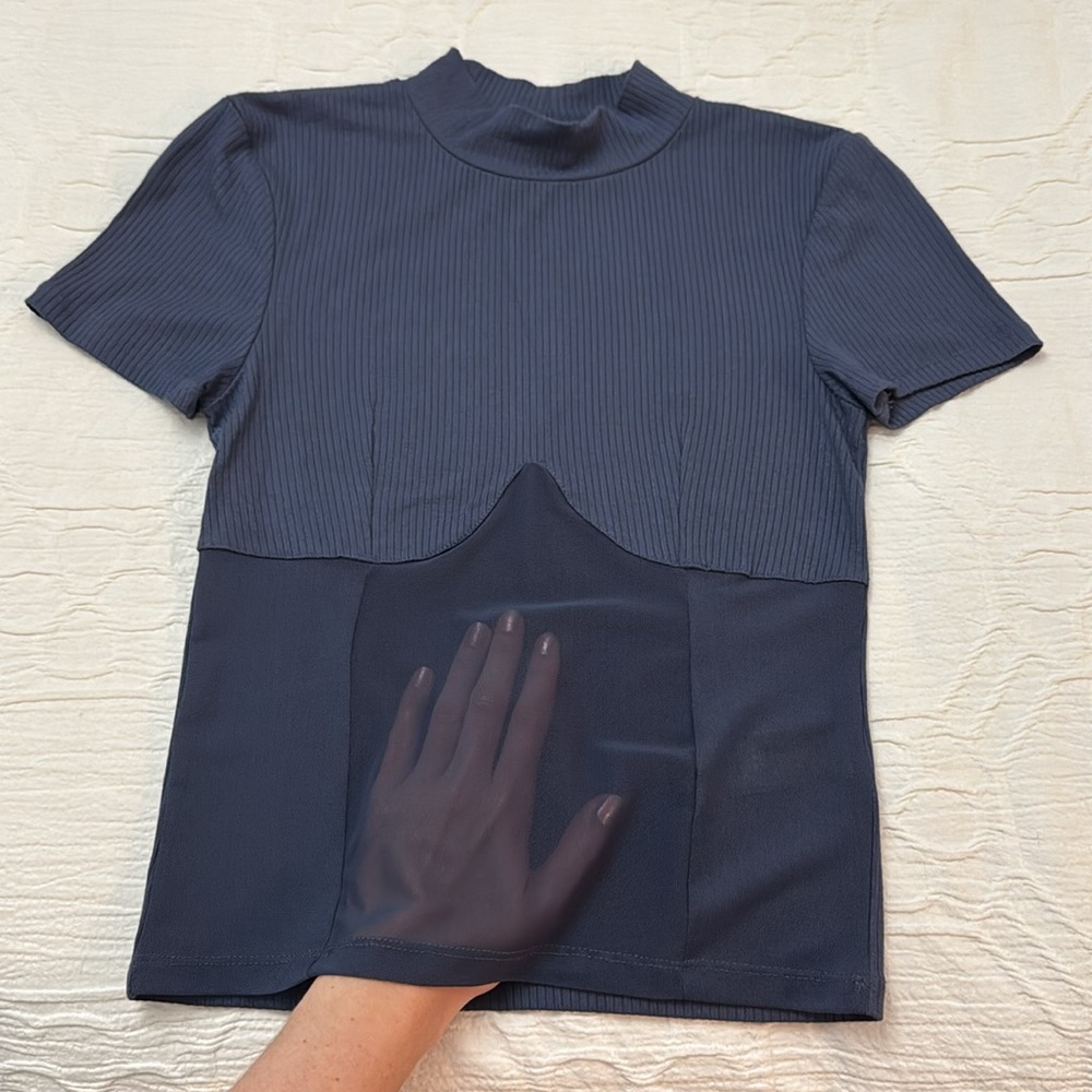 Topshop short sleeve mesh top